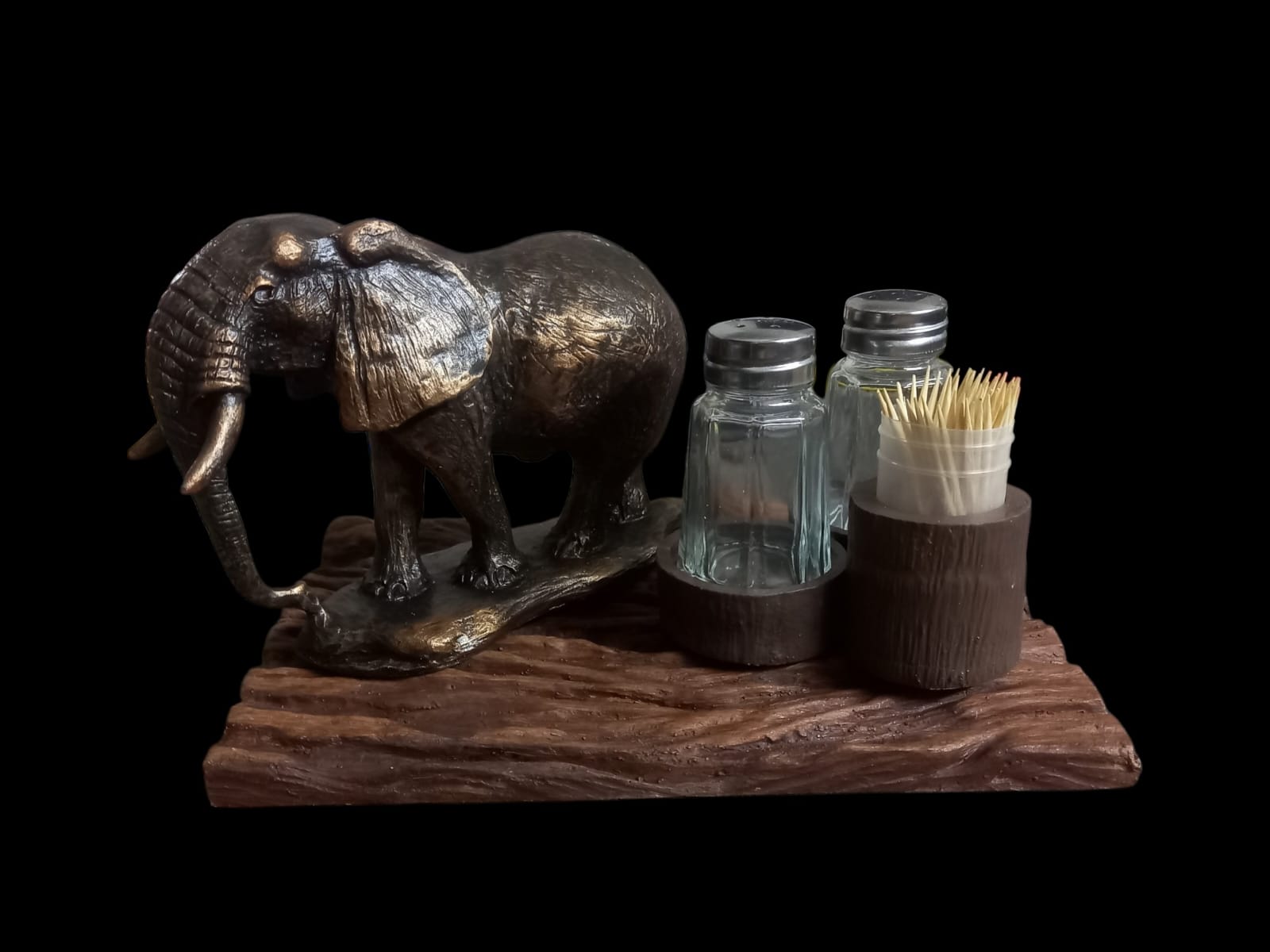 Elephant Salt, Pepper & Toothpick Set – Decorative Tablepiece