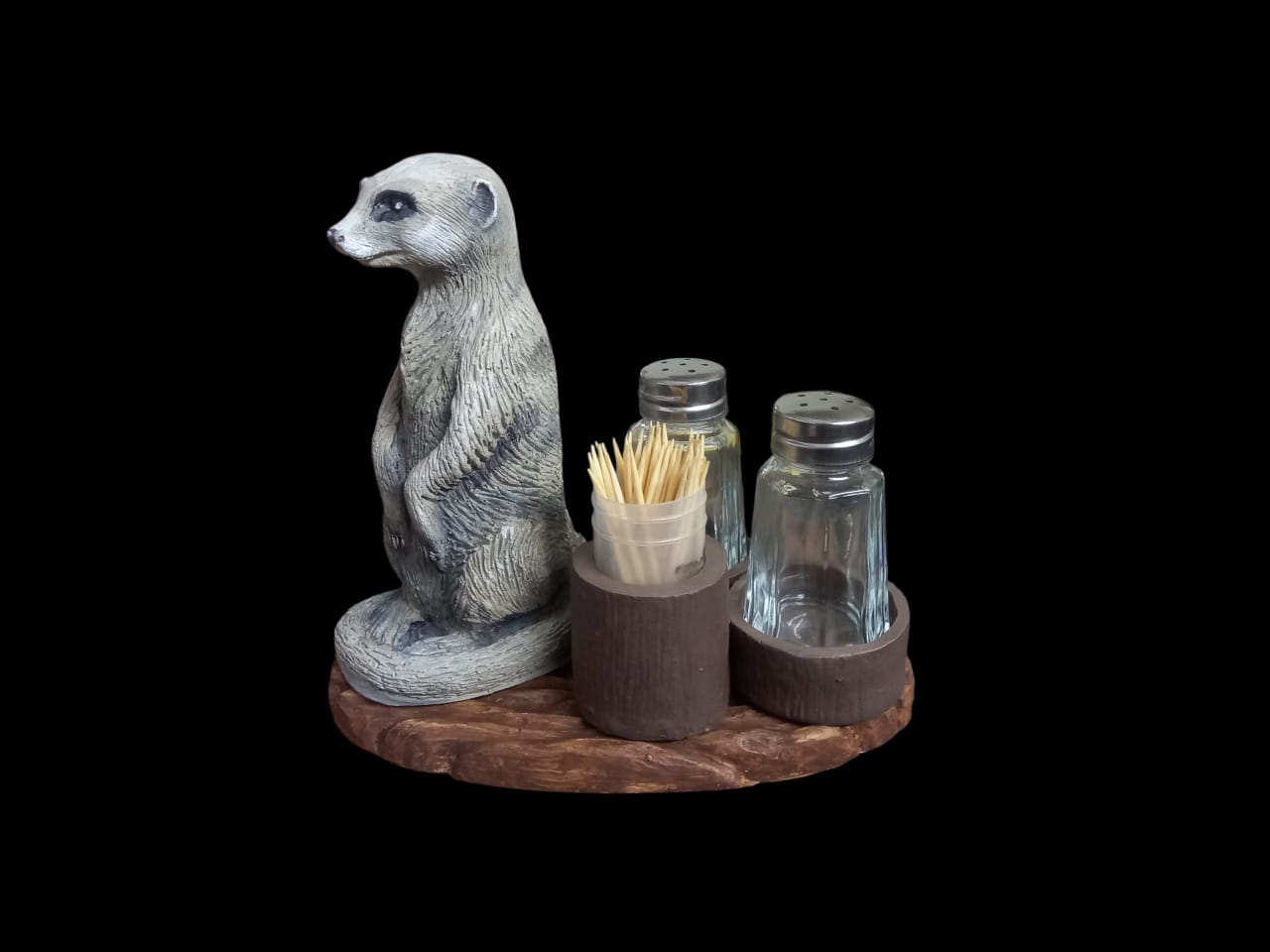 Meerkat Salt, Pepper & Toothpick Set – Unique Tabletop Décor